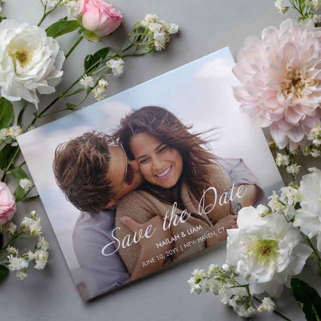 Playful Happy Photo Wedding Save the Date Postcard (Creator Uploaded)