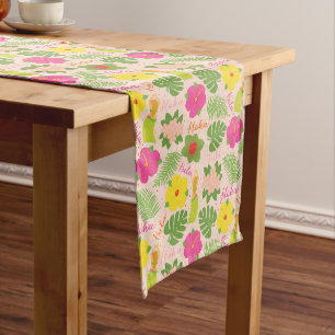 Playful Hawaiian Hula Dancer Table Decor Medium Table Runner