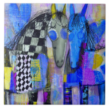 Playful Hearts And Chequerboard Horses