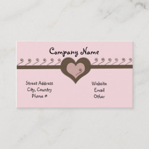 Playful Hearts Chocolate and Pink Business Card