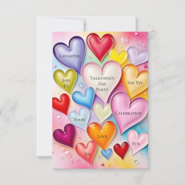 Playful Hearts Invitation (Front)