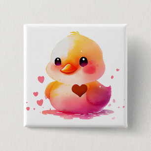 Playful Hearts - Kids Valentine's Day 15 Cm Square Badge