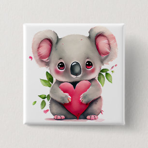Playful Hearts - Kids Valentine's Day 15 Cm Square Badge