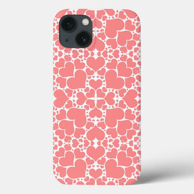 "Playful Hearts - Pink & White" iPad Air Case (Back)