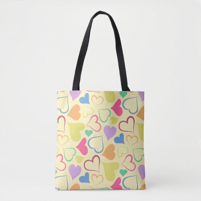 playful hearts tote bag (Front)