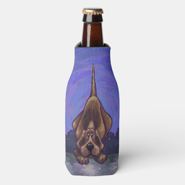 Playful Hound Dog Gifts & Accessories Bottle Cooler (Bottle Front)