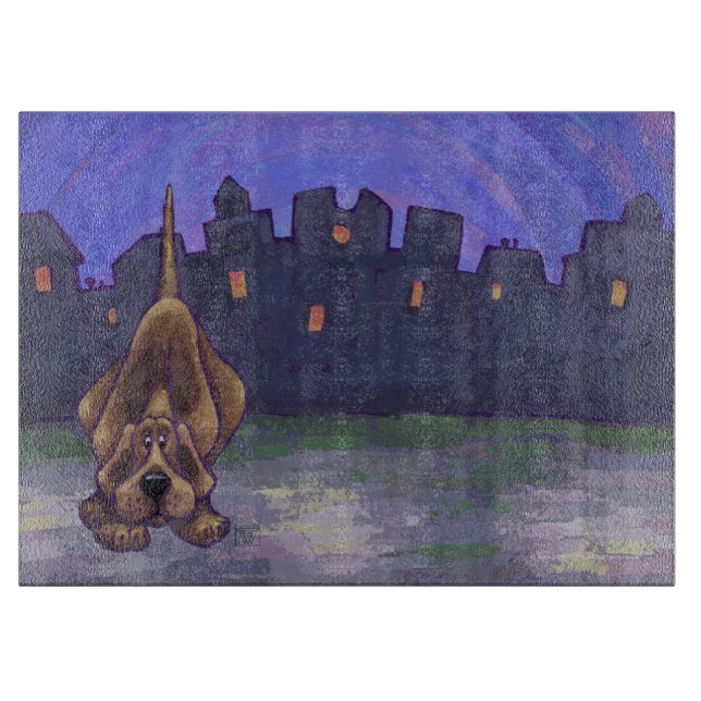 Playful Hound Dog Gifts & Accessories Cutting Board (Front)