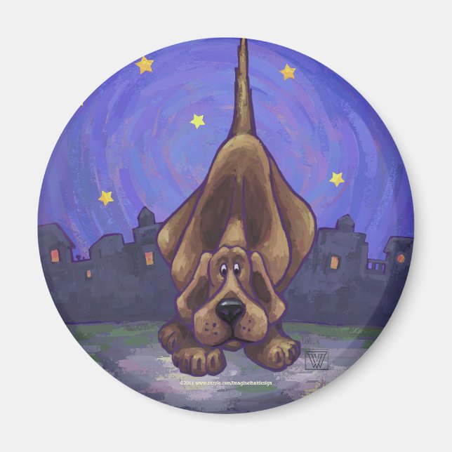 Playful Hound Dog Gifts & Accessories Magnet (Front)