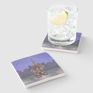 Playful Hound Dog Gifts & Accessories Stone Coaster
