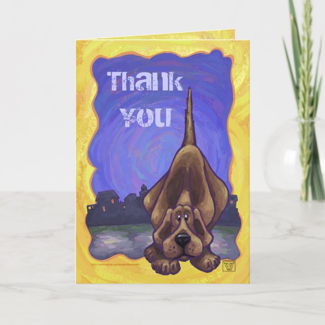 Playful Hound Dog Gifts & Accessories Thank You Card (Front)