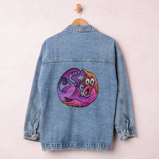 Playful Imaginary Creatures Denim Jacket (Hangar)