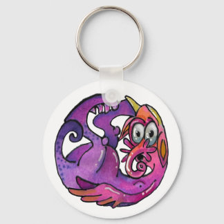 Playful imaginary Creatures & Monsters Key Ring