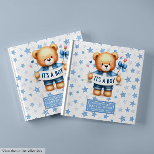 Playful It’s a Boy Teddy Guest Book for Baby Boy
