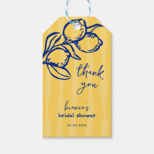 Playful Italian Lemon Thank You Bridal Shower Gift Tags