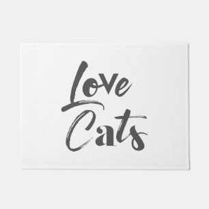 Playful, joyful, modern, cute design of Love Cats Doormat