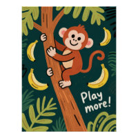 Playful Jungle Monkey Quote Art