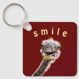 Playful Keychain Happy Ostrich - Smile