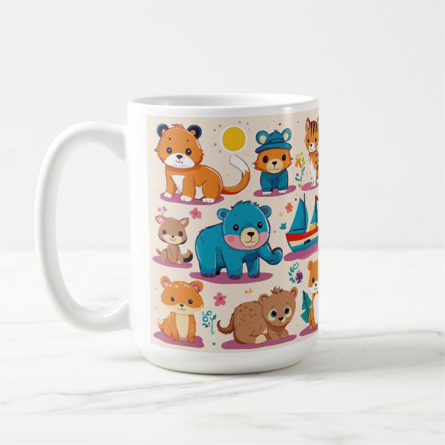 Playful kids' Animal design  Coffee Mug (Left)