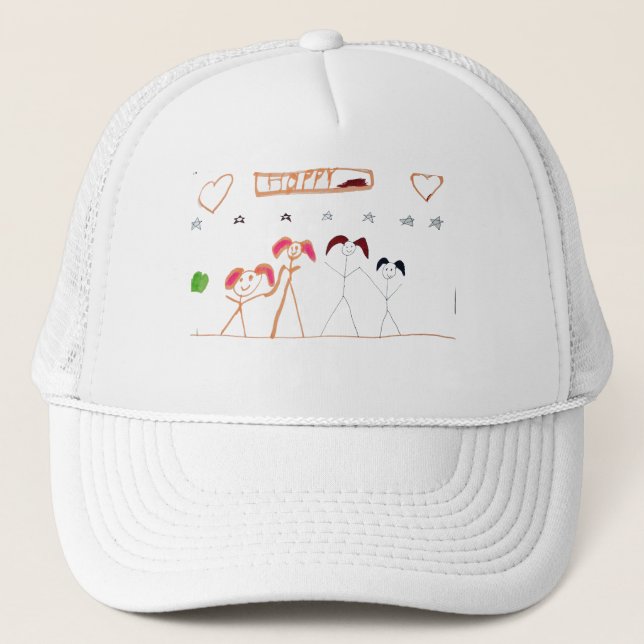 Playful Kids Doodle Friendship Baseball Cap (Front)
