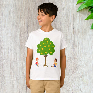 Playful Kids Sitting Under an Apple Tree T-Shirt