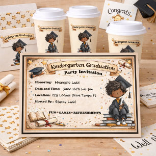 Playful Kindergarten Graduation Party Invitation
