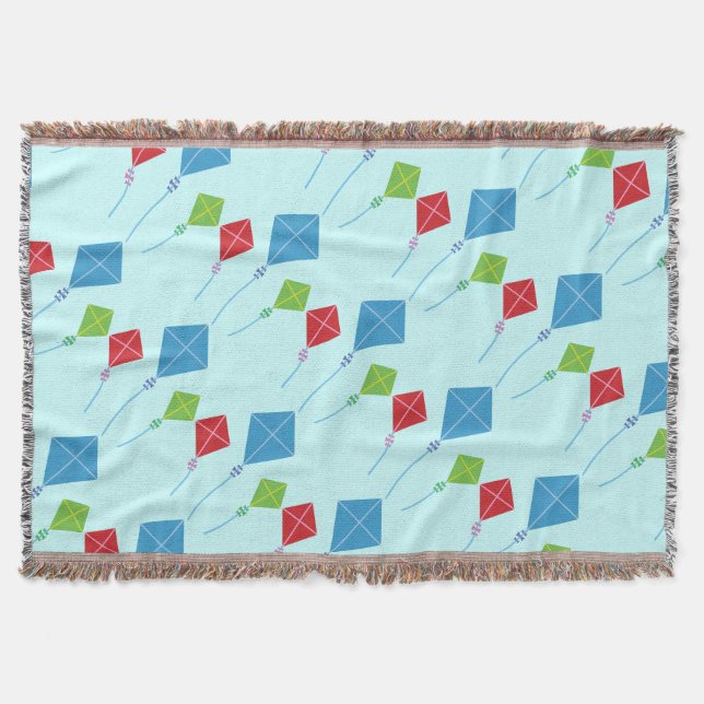 Playful Kites Throw Blanket (Front)