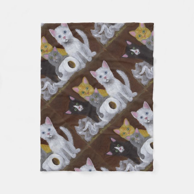 Playful Kittens Fleece Blanket (Front)