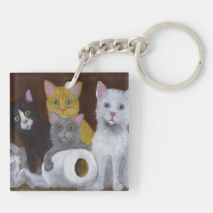 Playful Kittens Key Ring