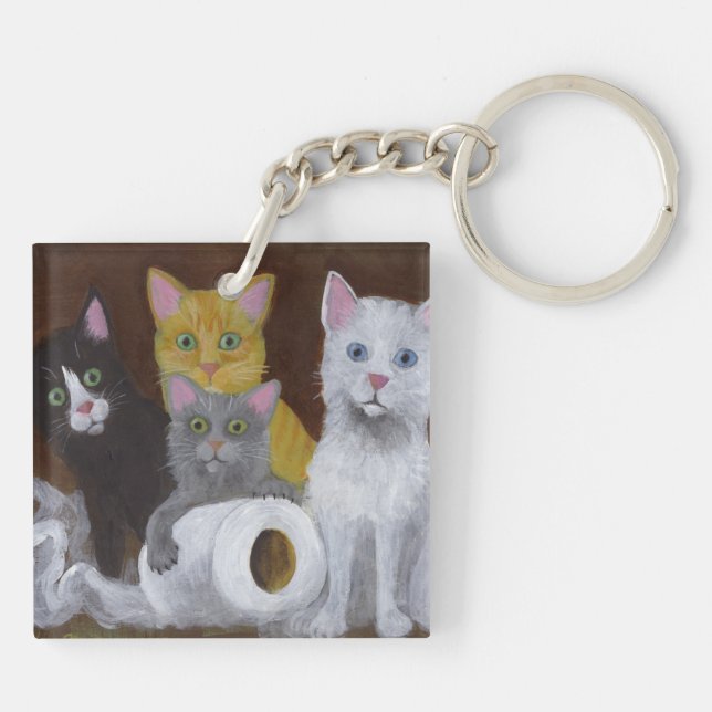 Playful Kittens Key Ring (Back)