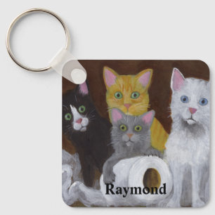 Playful Kittens Key Ring