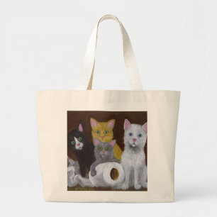 Playful Kittens Large Tote Bag