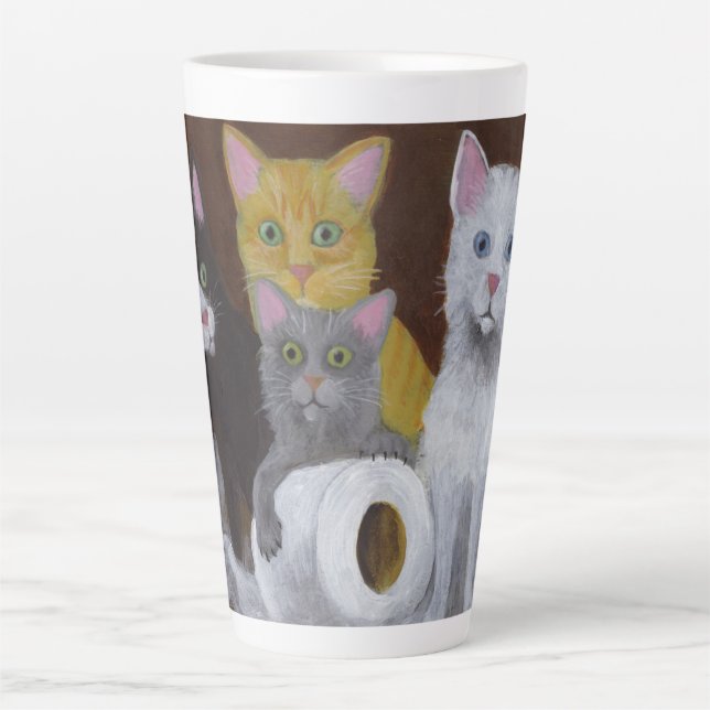 Playful Kittens Latte Mug (Front)
