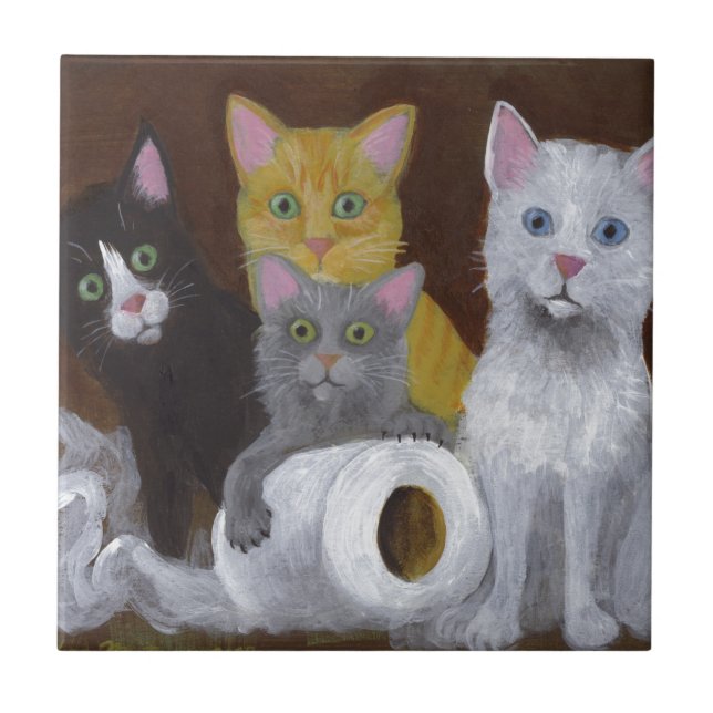 Playful Kittens Tile (Front)