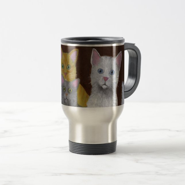 Playful Kittens Travel Mug (Front Right)