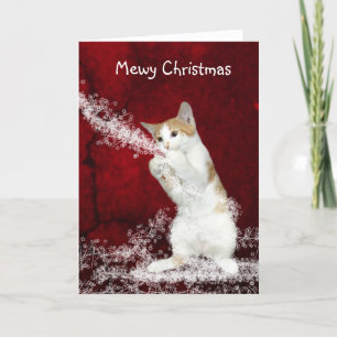 Playful kitty Christmas Holiday Card