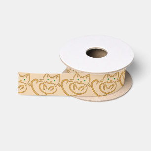 Playful Kitty Satin Ribbon