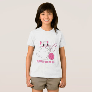Playful Kitty with Yarn Ball Tri-Blend Shirt