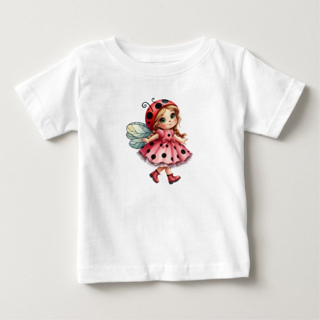 Playful Ladybug Baby T-Shirt (Front)