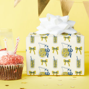 Playful Lemon Drink Pattern Wrapping Paper Roll