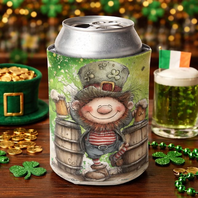 Playful Leprechaun Illustration  Can Cooler (Creator Uploaded)