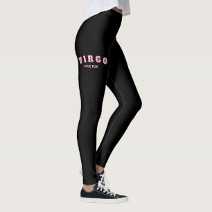 Playful Letter Print Zodiac Women's High Waist Leggings