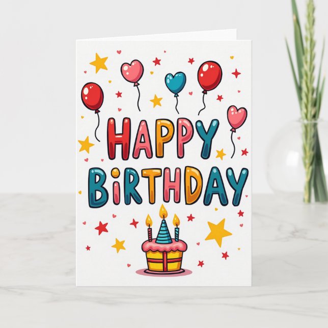 Playful Letters Birthday Card (Front)