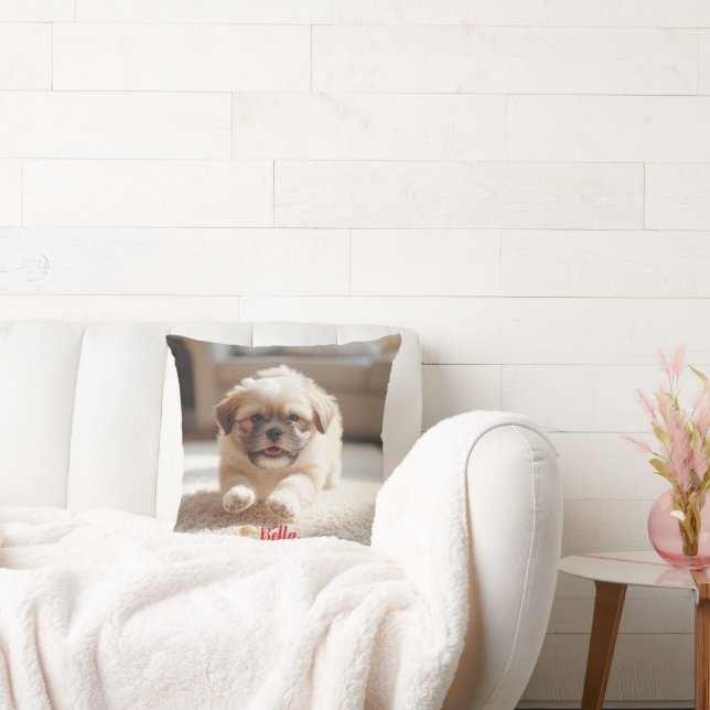 Playful Lhasa Apso Personalised Cushion (Couch)
