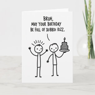 Playful Line Art Birthday Card