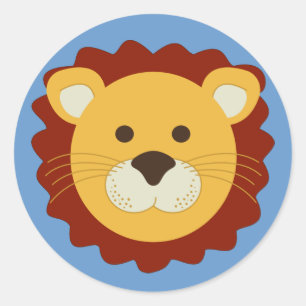 Playful Lion Classic Round Sticker
