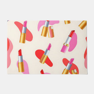Playful Lipstick Beauty Glam Pattern Doormat