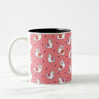  playful llama Two-Tone coffee mug