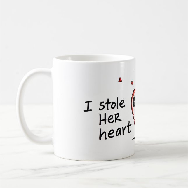 Playful Love: Stolen Hearts Design Coffee Mug (Left)