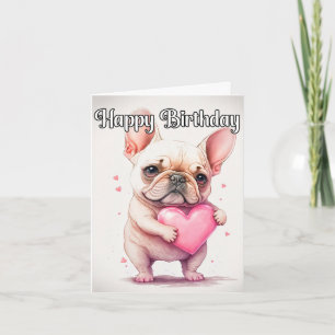 Playful Loveable Little French Bulldog Puppy Card