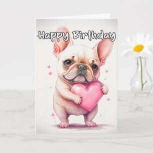 Playful Loveable Little French Bulldog Puppy Card